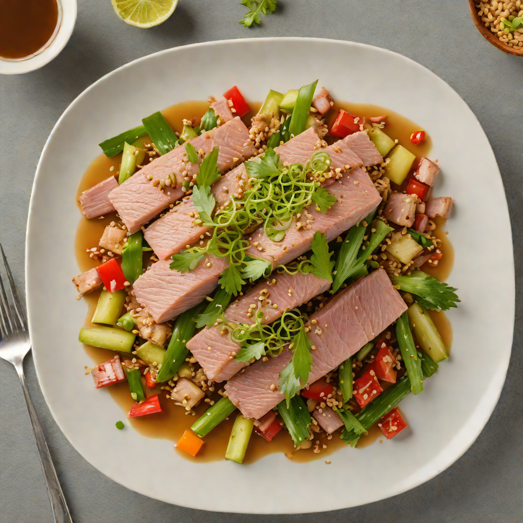 Stir-Fried Snow Tuna with Ginger and Scallions