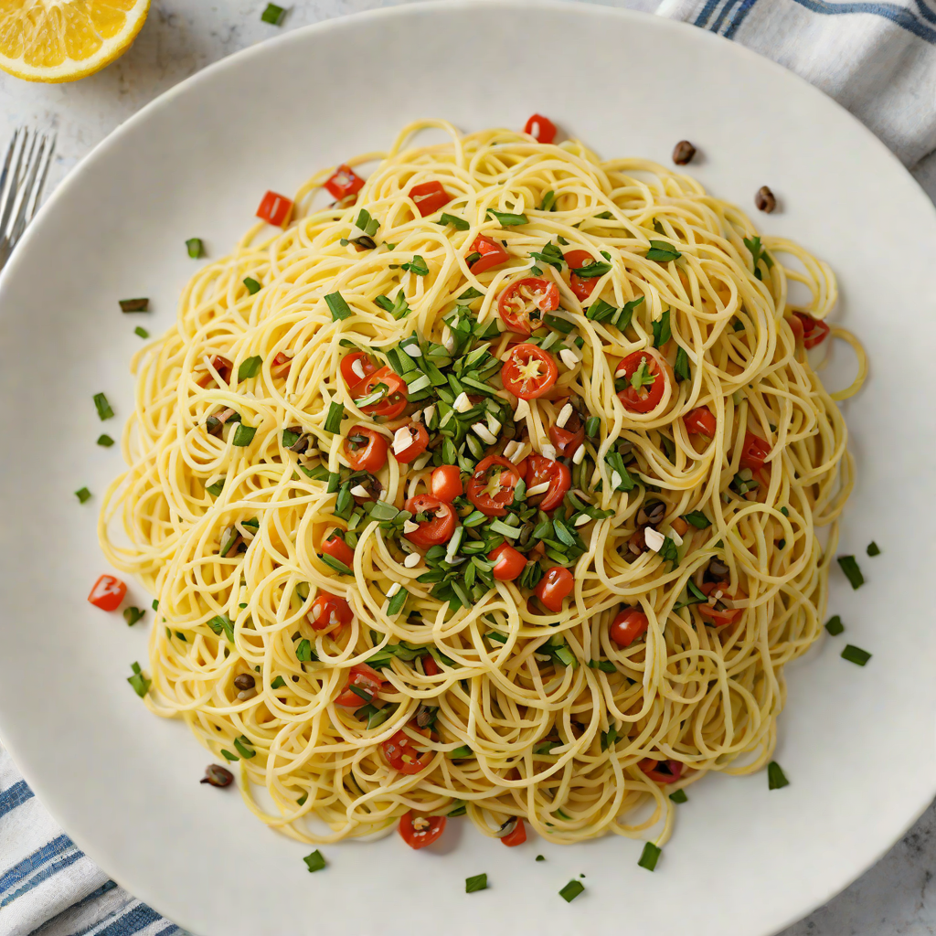 Lemon-Garlic Spaghetti with Crispy Capers and Chili Flakes