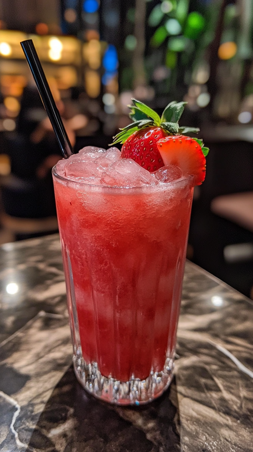 Strawberry Basil Muddled Fizz