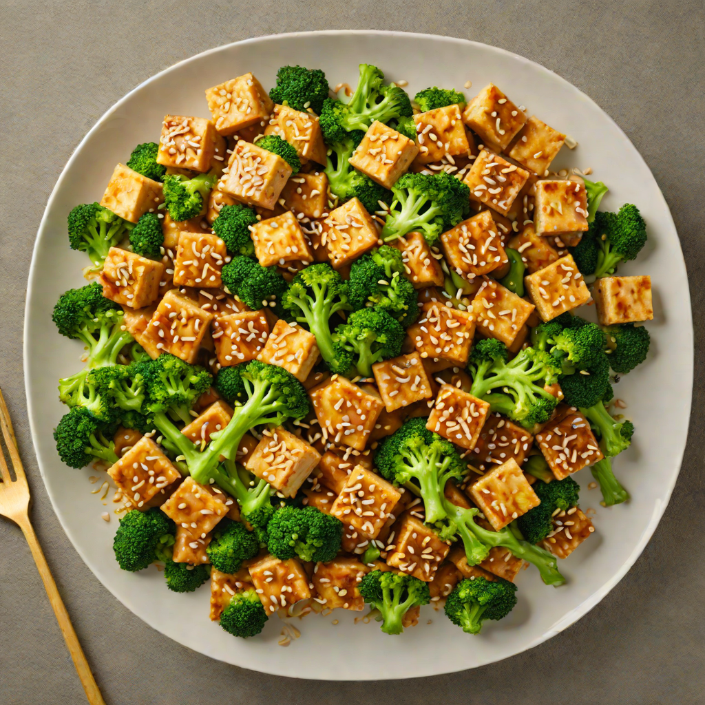 Stir-Fried Tofu with Garlic, Broccoli, and Sesame