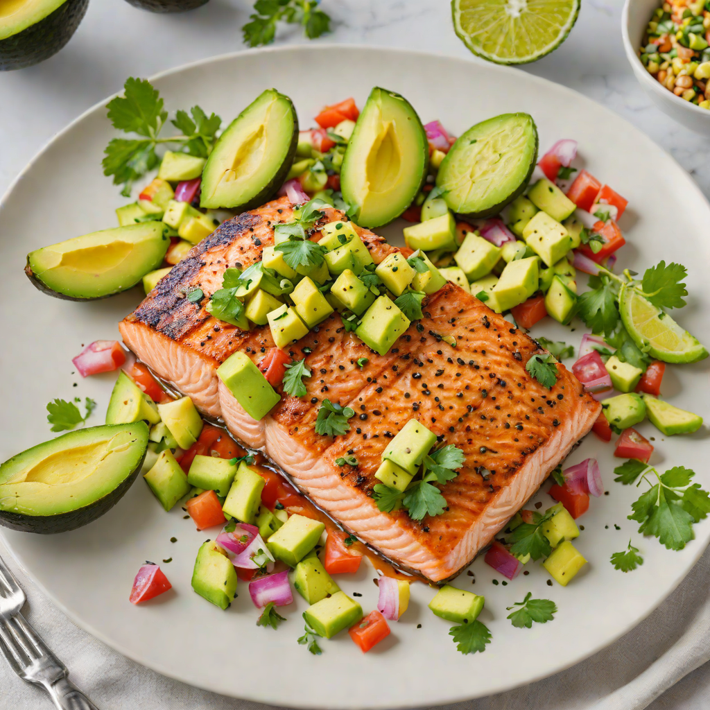 Pan-Seared Salmon with Avocado Keto Salsa