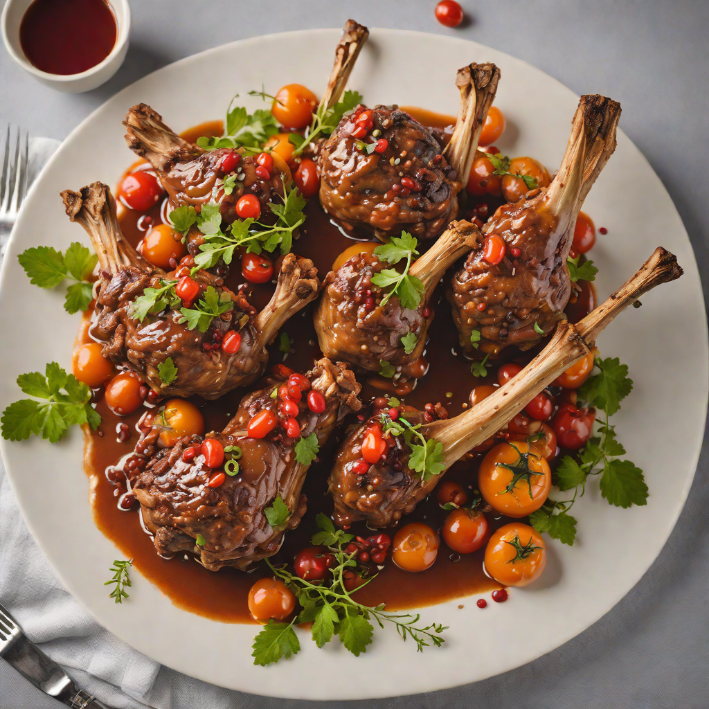 Slow-Cooked Lamb Shanks with Pepperberry and Tomato