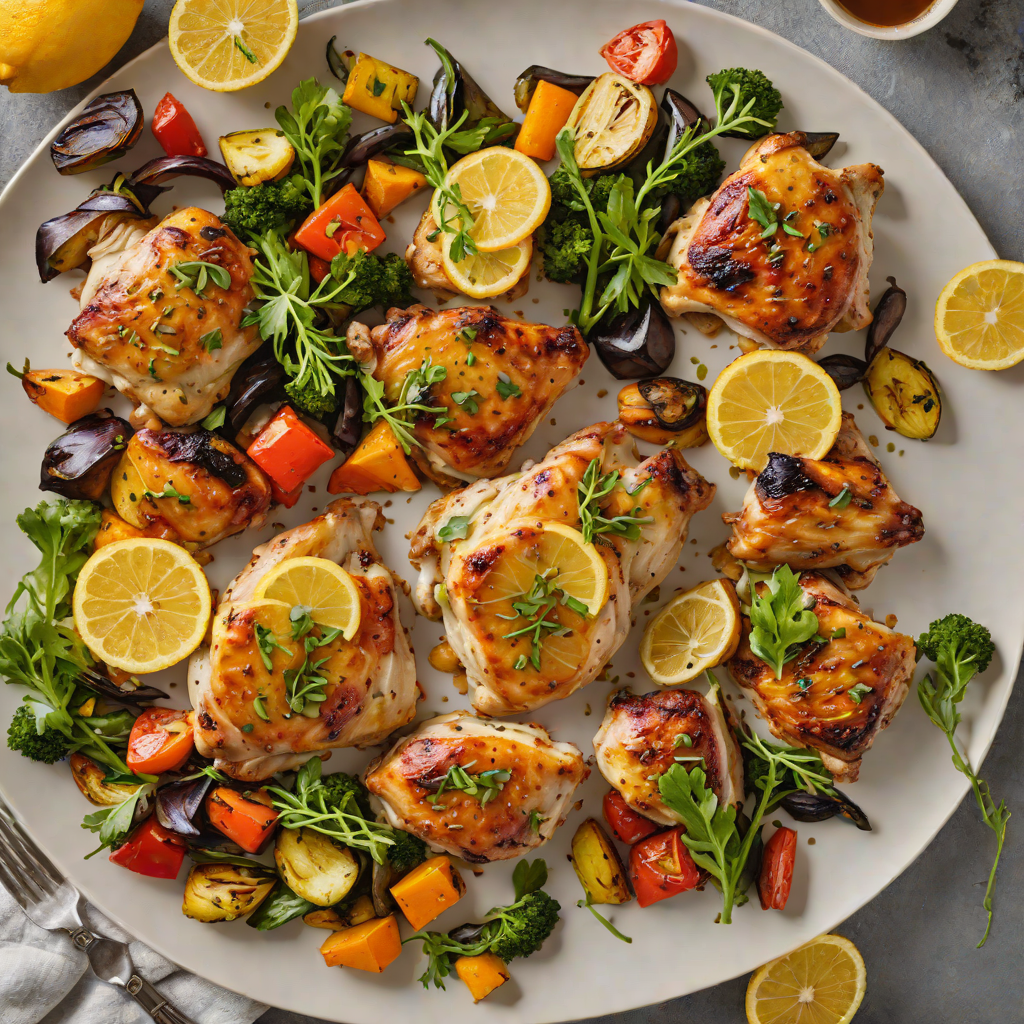 Sheet Pan Citrus-Honey Glazed Chicken Thighs with Roasted Vegetables
