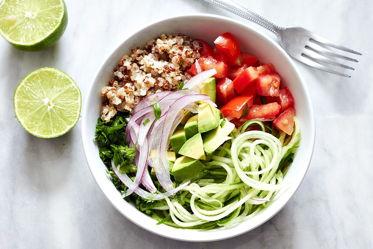 Avocado-Cucumber 'Noodles' with Lime-Dill Dressing