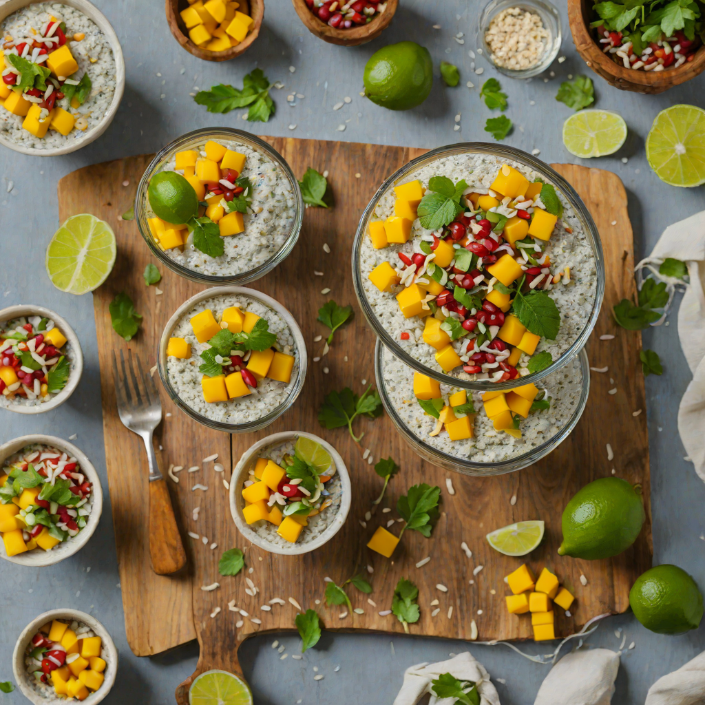No-Bake Coconut Lime Chia Pudding with Mango Salsa