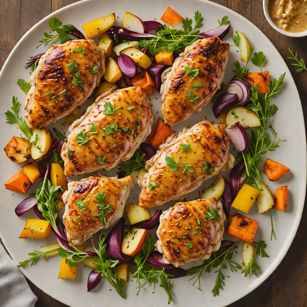 Sheet Pan Honey-Mustard Glazed Chicken with Root Vegetables