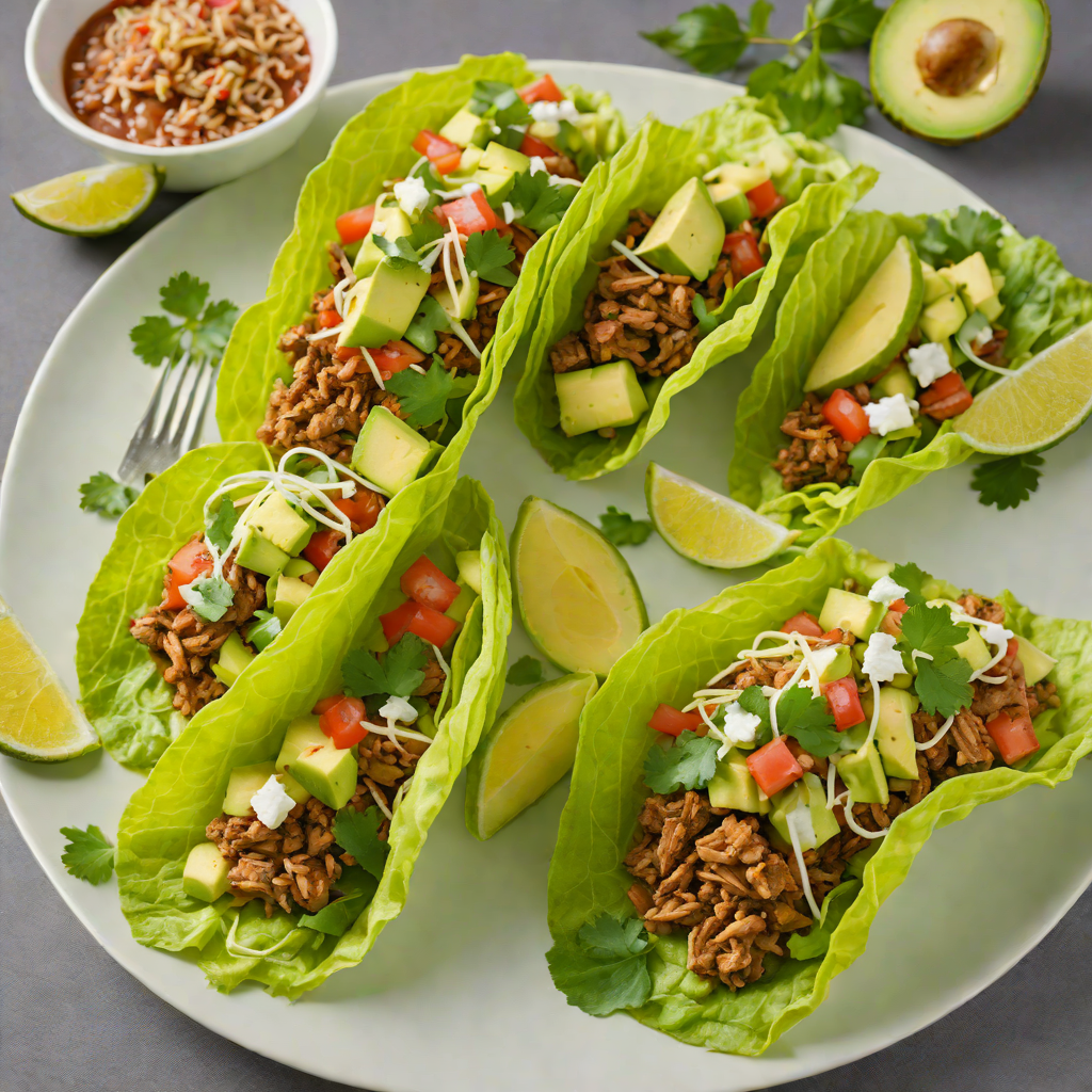 Taco-Seasoned Pork Lettuce Wraps with Avocado and Lime
