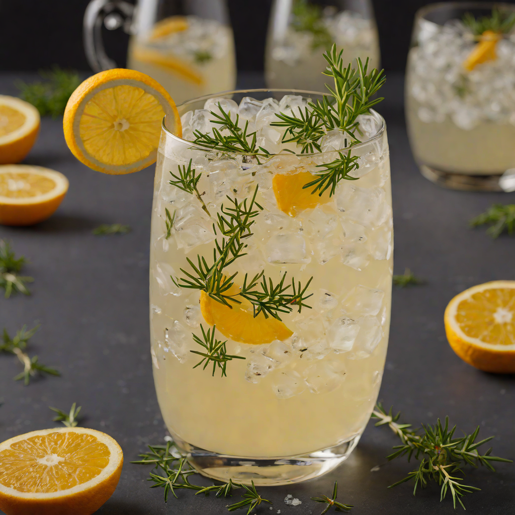 Citrus Vanilla Gin Fizz with Fresh Thyme