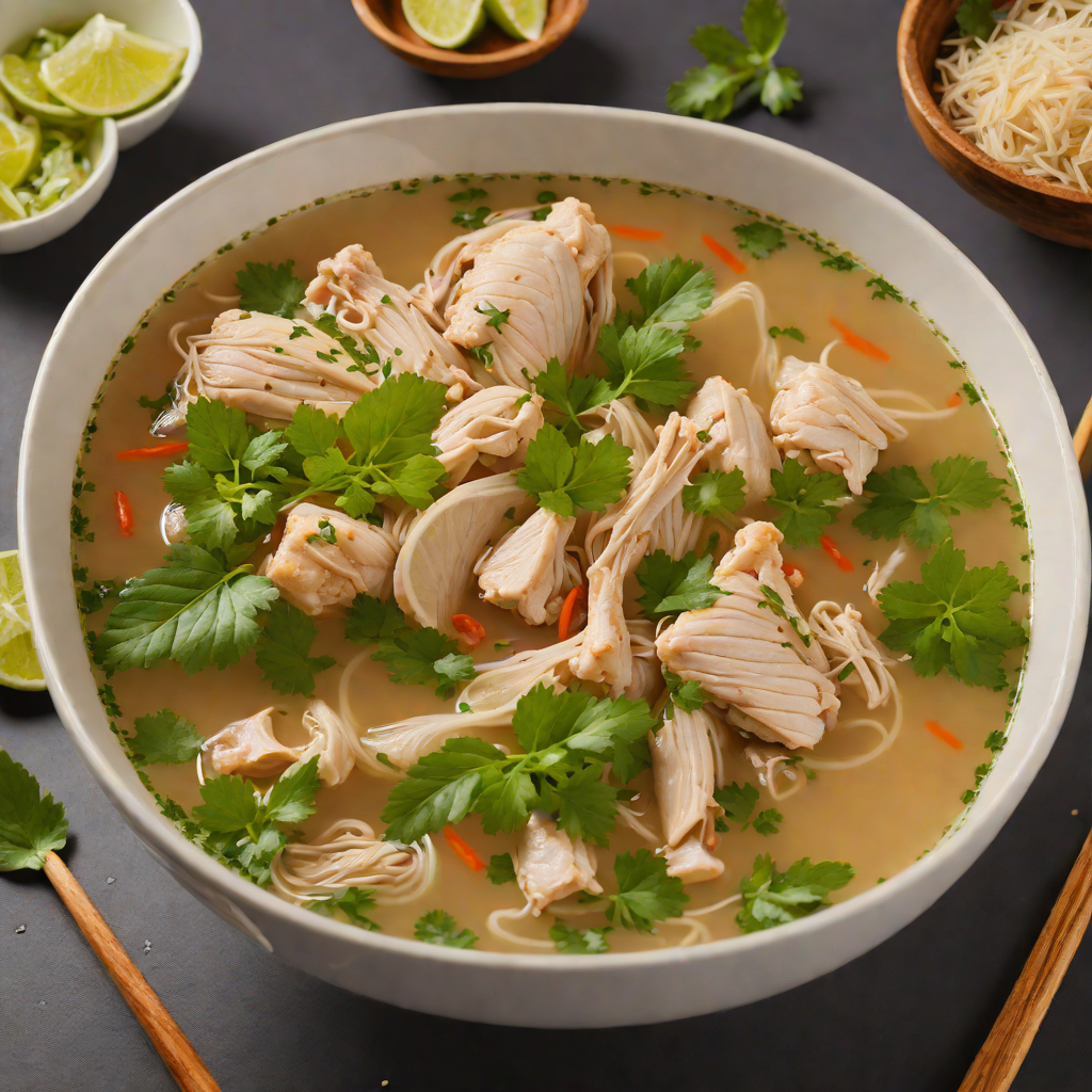 Vietnamese Pho-Inspired Chicken Soup with Fresh Herbs