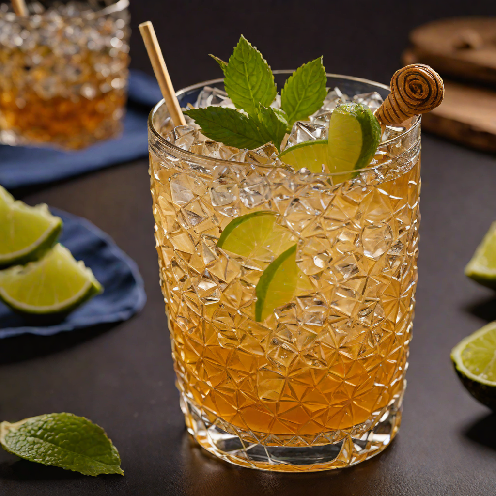 Tiki Navy Grog with Lime and Honey Syrup