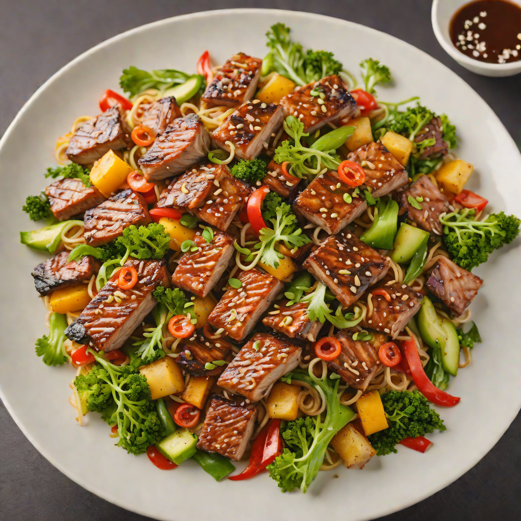 Grilled Goya and Pork Belly Stir-Fry