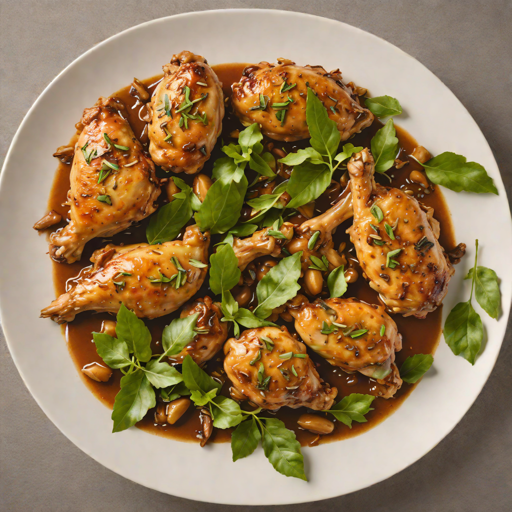 Sautéed Chicken Adobo with Garlic and Bay Leaves