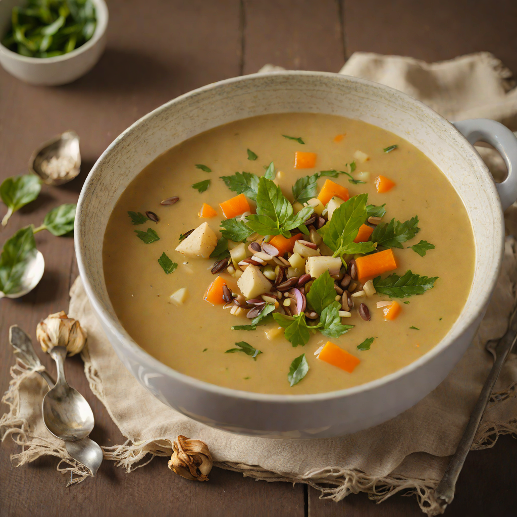 Garlic and Bay Leaf Infused Vegetable Soup