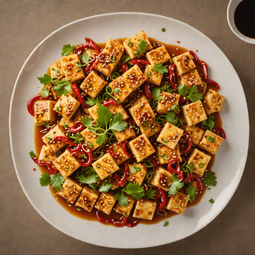 Spicy Stir-Fried Tofu with Garlic and Chili Flakes