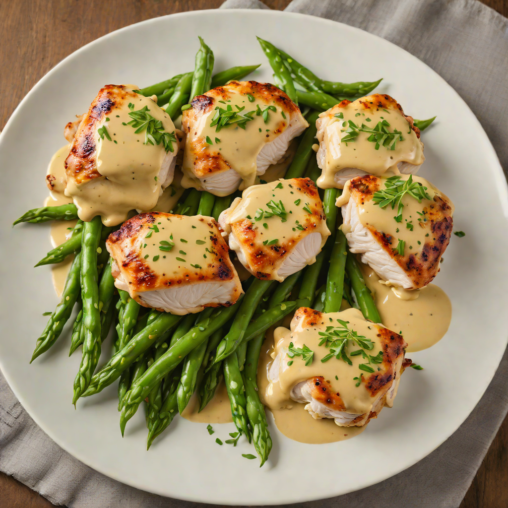 Pan-Seared Chicken Thighs with Mustard Cream Sauce and Green Beans