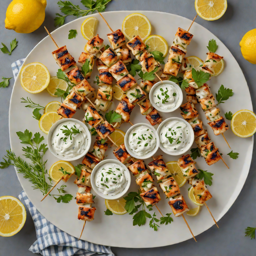 Grilled Lemon-Dill Chicken Skewers with Tzatziki