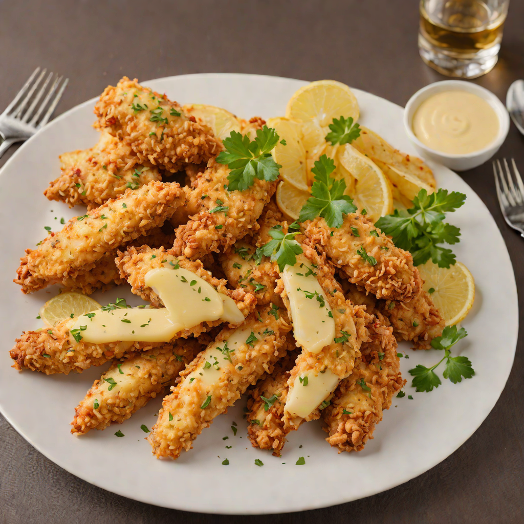 Oven-Baked Chicken Tenders with Parmesan Potato Chip Crust