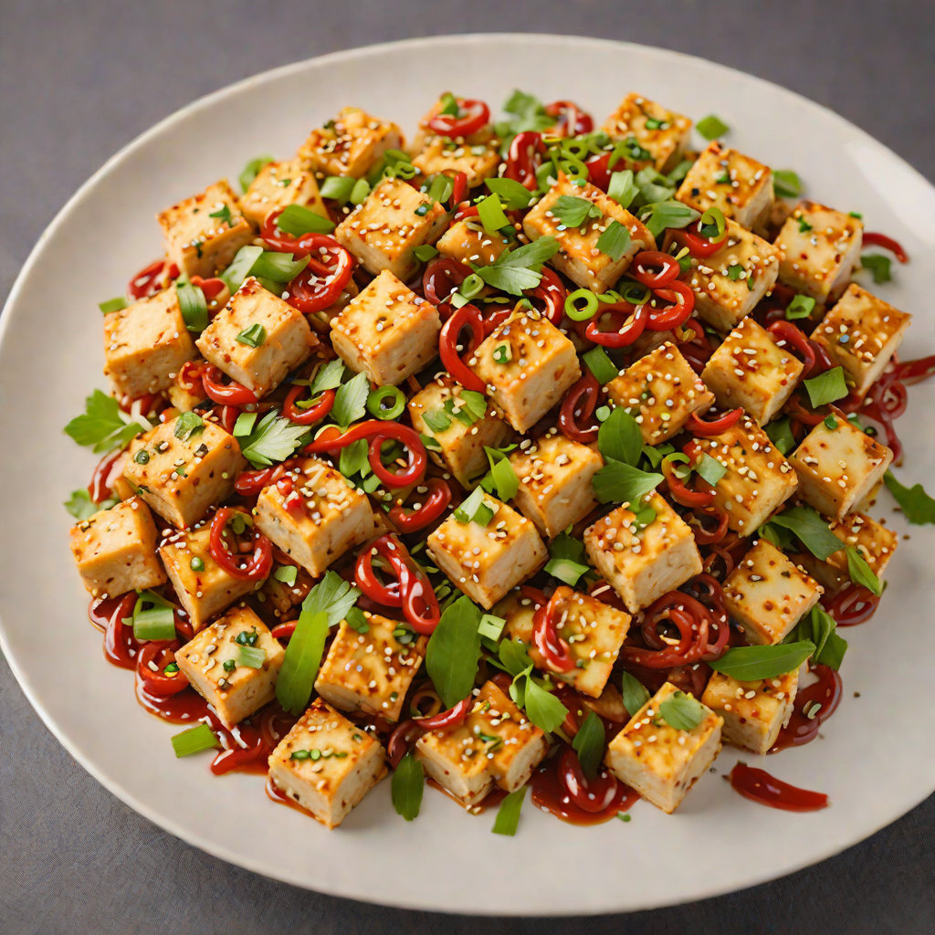 Spicy Garlic Stir-Fried Tofu with Chili and Scallions