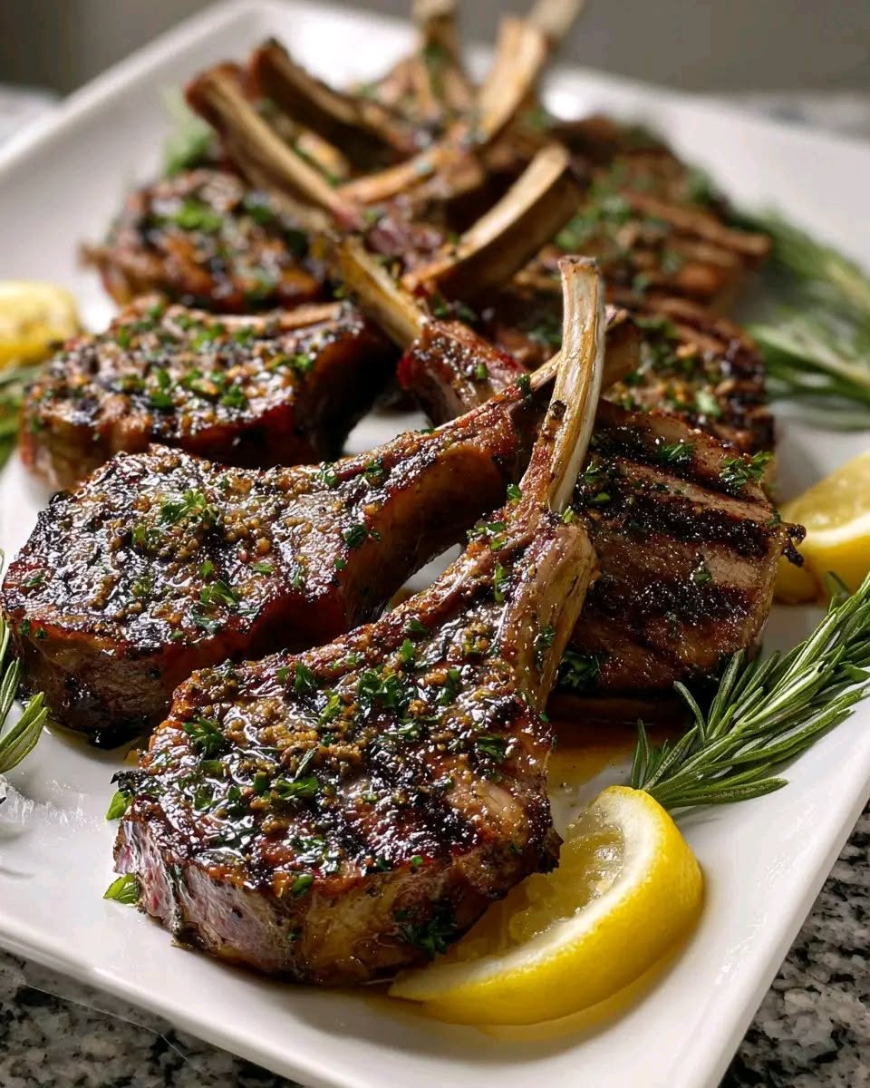 Herb-Scented Mediterranean Grilled Lamb Chops with Garlic