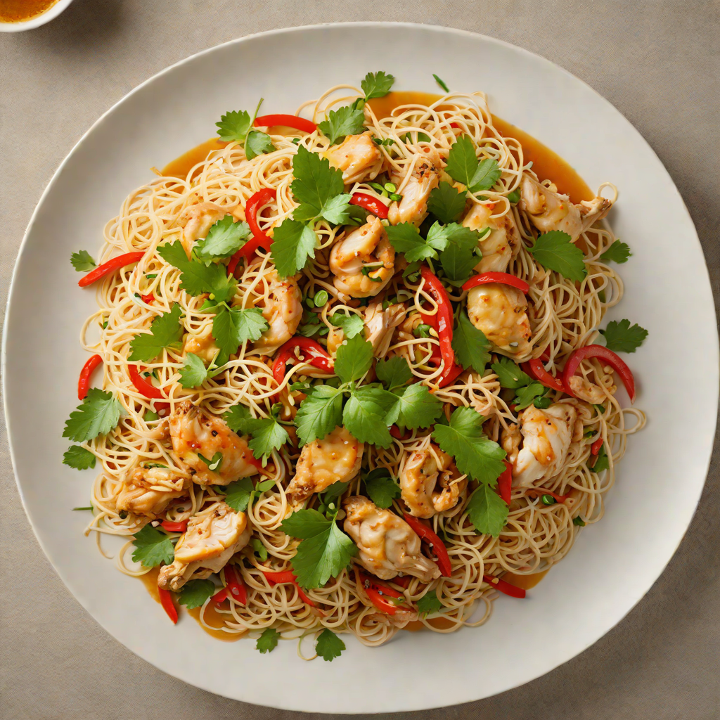 Sautéed Chicken with Green Papaya and Spicy Thai Herbs