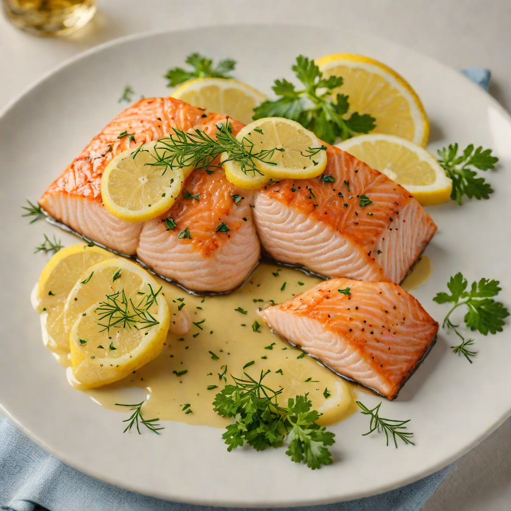 Pan-Seared Salmon with Lemon Herb Butter Sauce