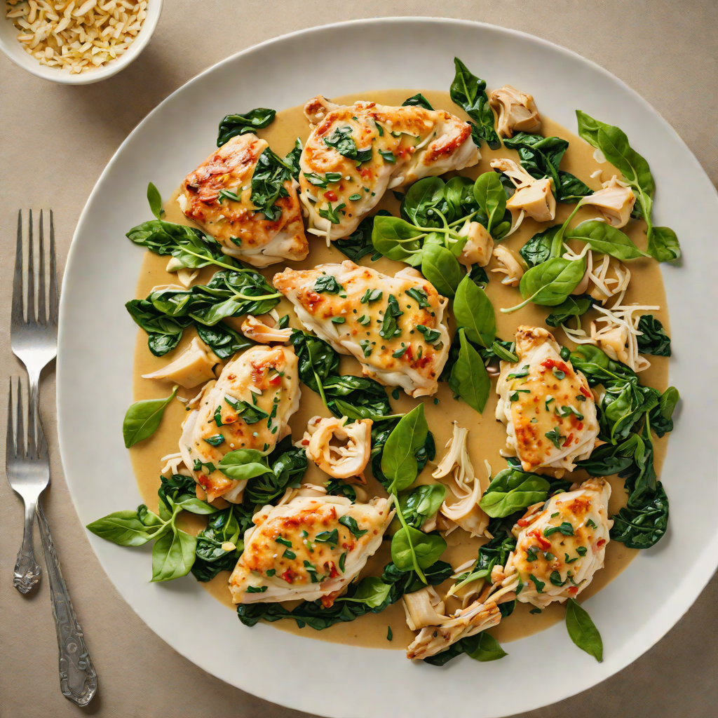 Sautéed Garlic Chicken with Coconut Milk and Spinach
