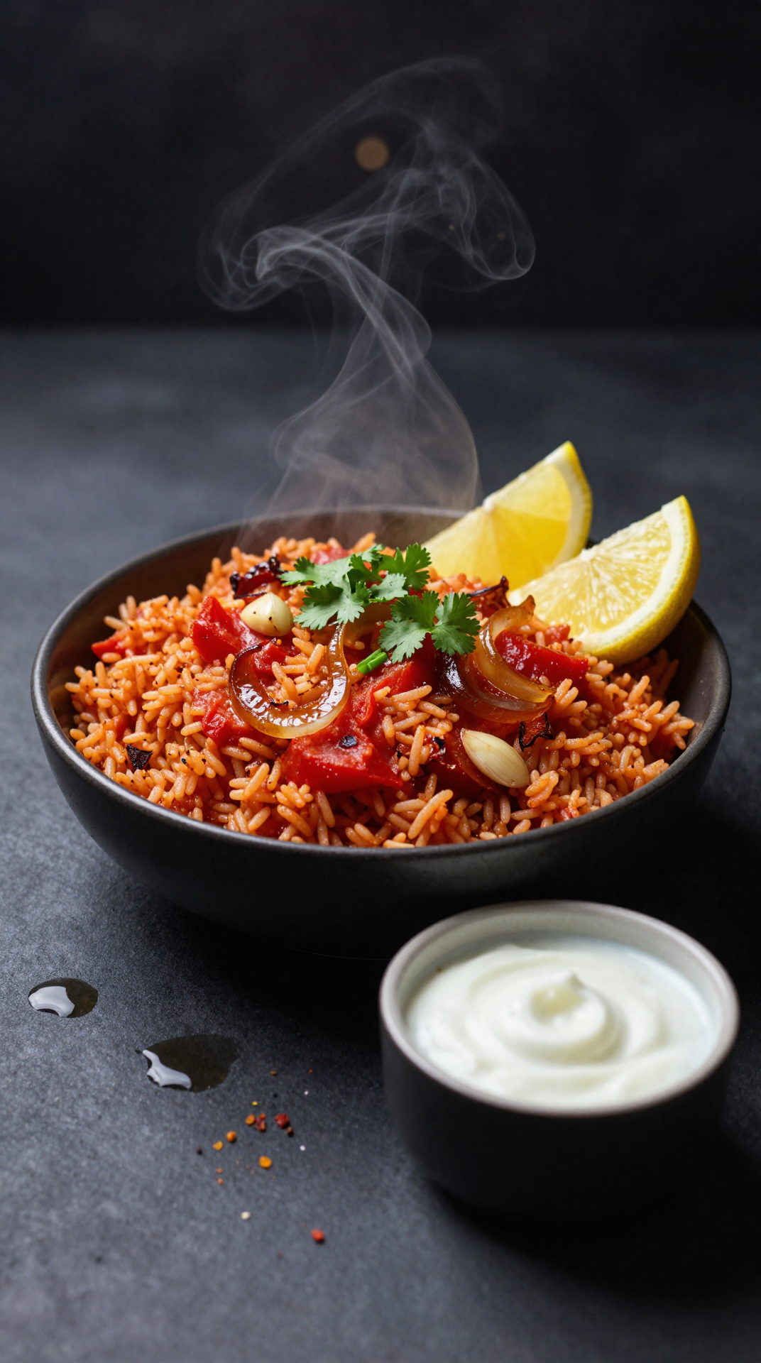 Garlic and Tomato Rice Pilaf with Chili Pepper