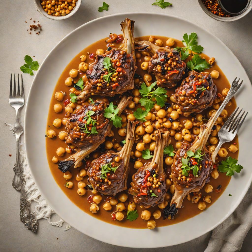Slow-Braised Lamb Shanks with Moroccan Spices and Chickpeas