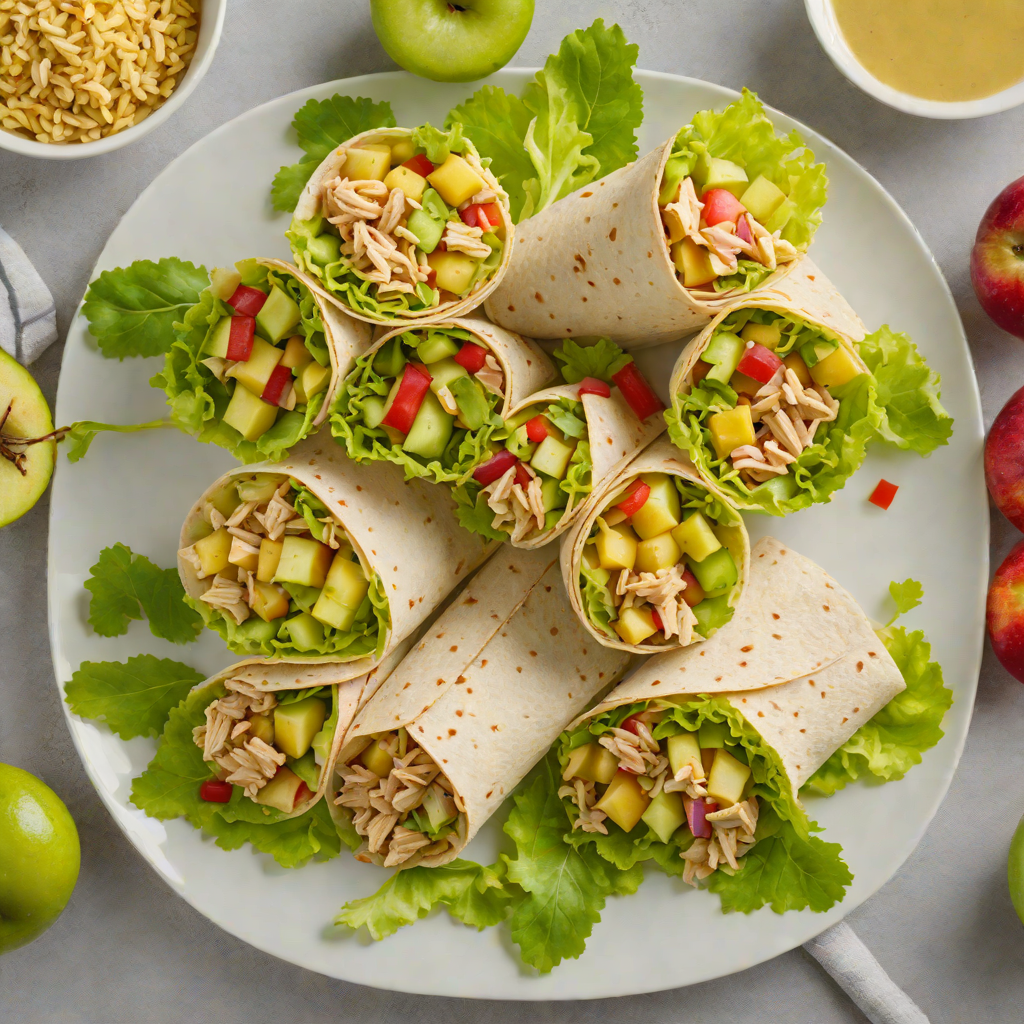 Cold Curried Chicken Salad Wraps with Apples and Celery