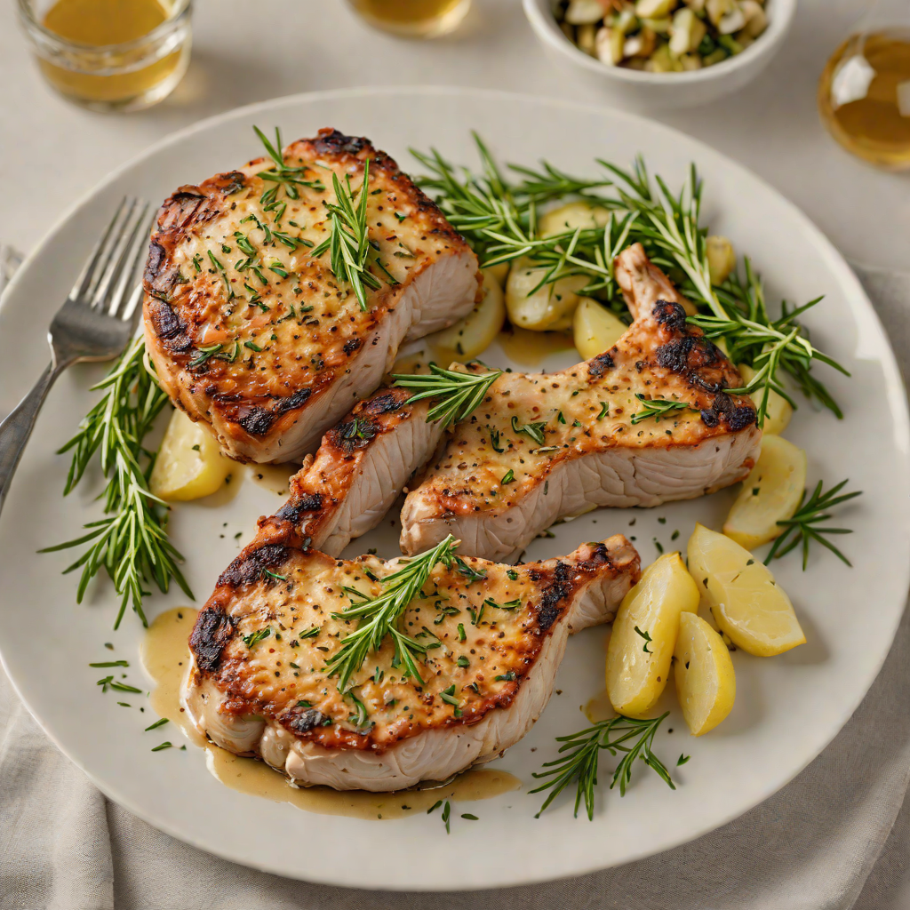 Baked Herb-Rubbed Pork Chops with Garlic and Rosemary