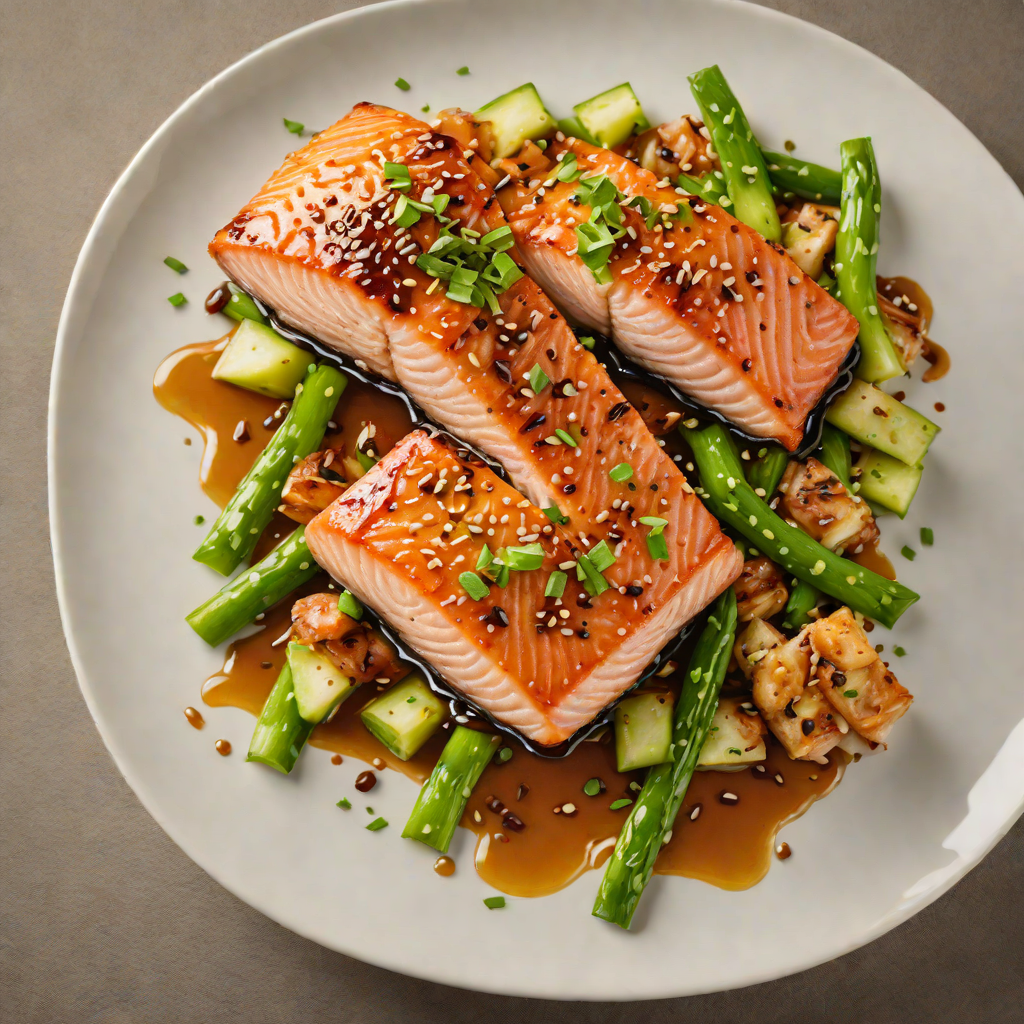 Pan-Seared Salmon with Honey Soy Glaze and Scallions