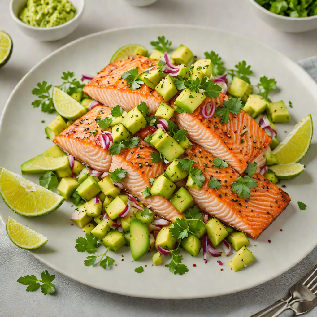 Oven-Baked Salmon with Avocado Salsa Verde