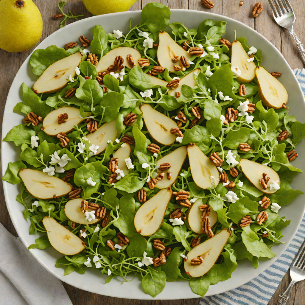 Pear and Gorgonzola Arugula Salad with Toasted Walnuts