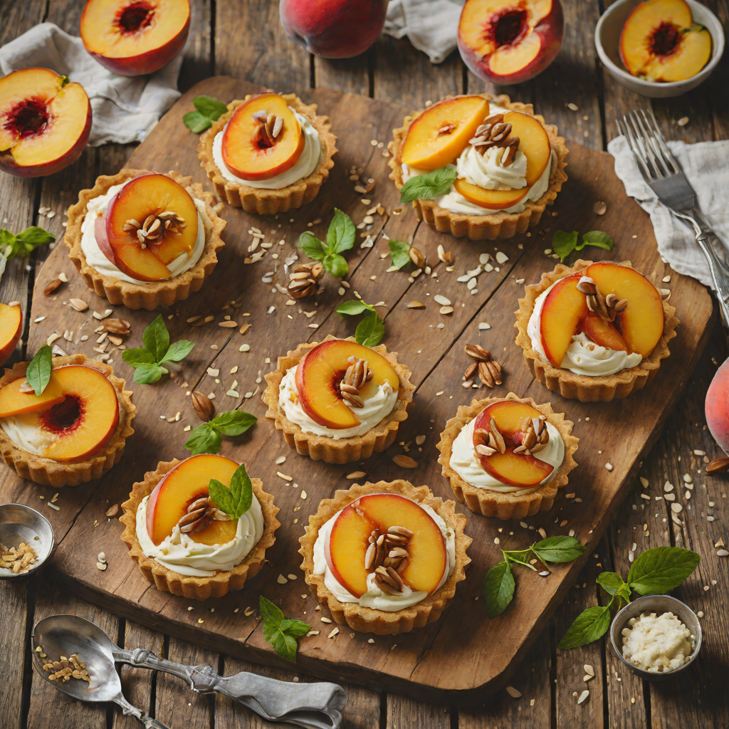 Peach and Mascarpone Cream Tarts with Almond Crust