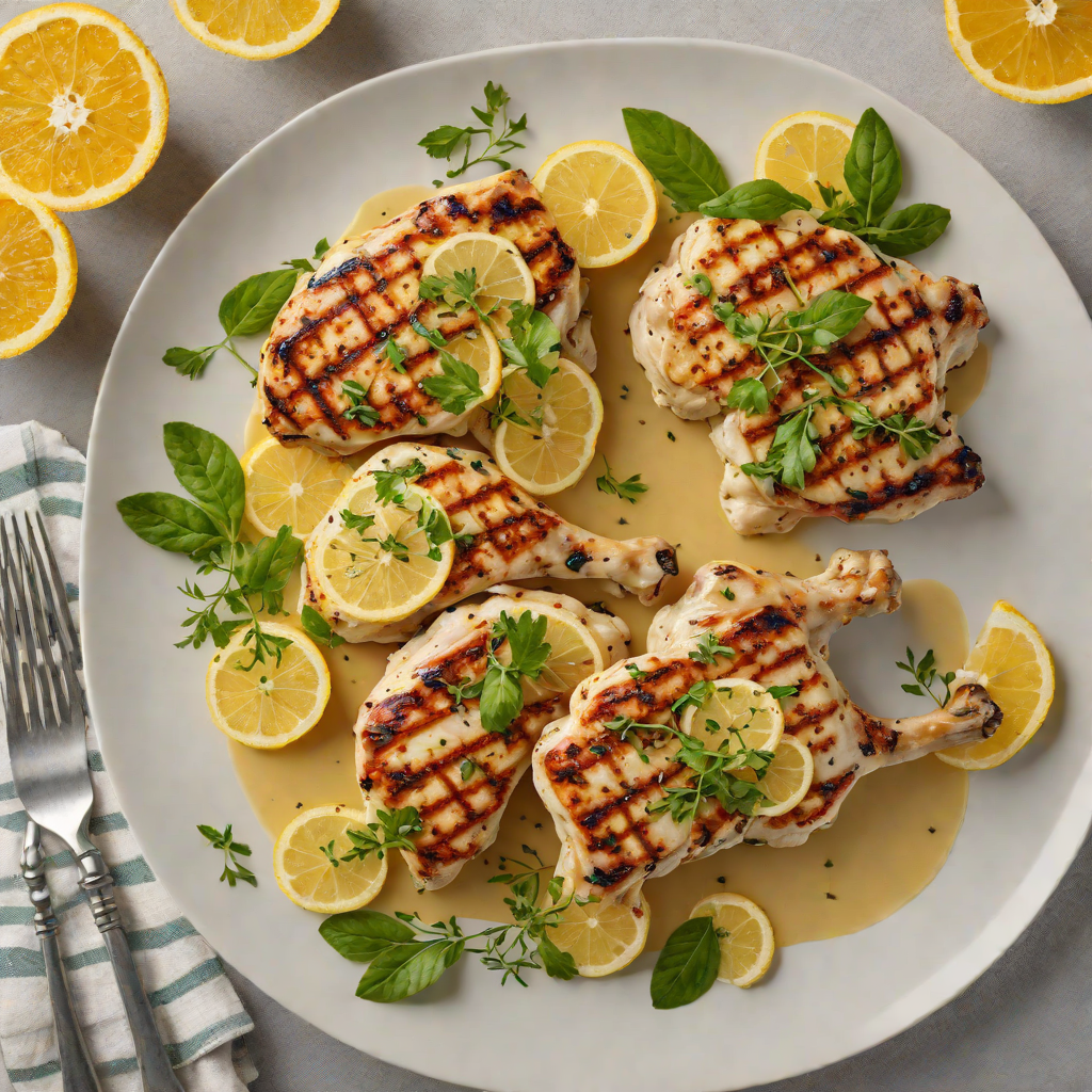 Grilled Citrus-Herb Chicken with Garlic Butter Sauce