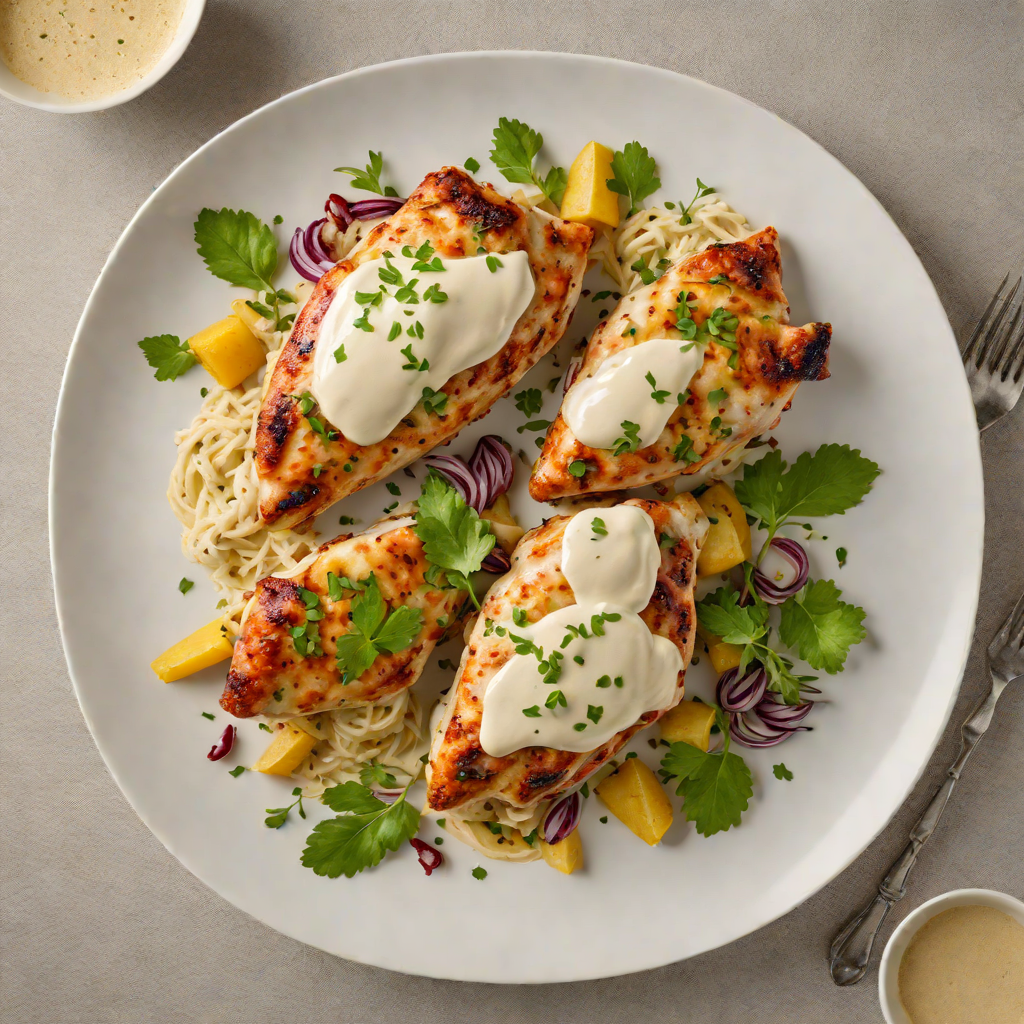 Pan-Seared Chicken with Garlic Cumin Yogurt Sauce