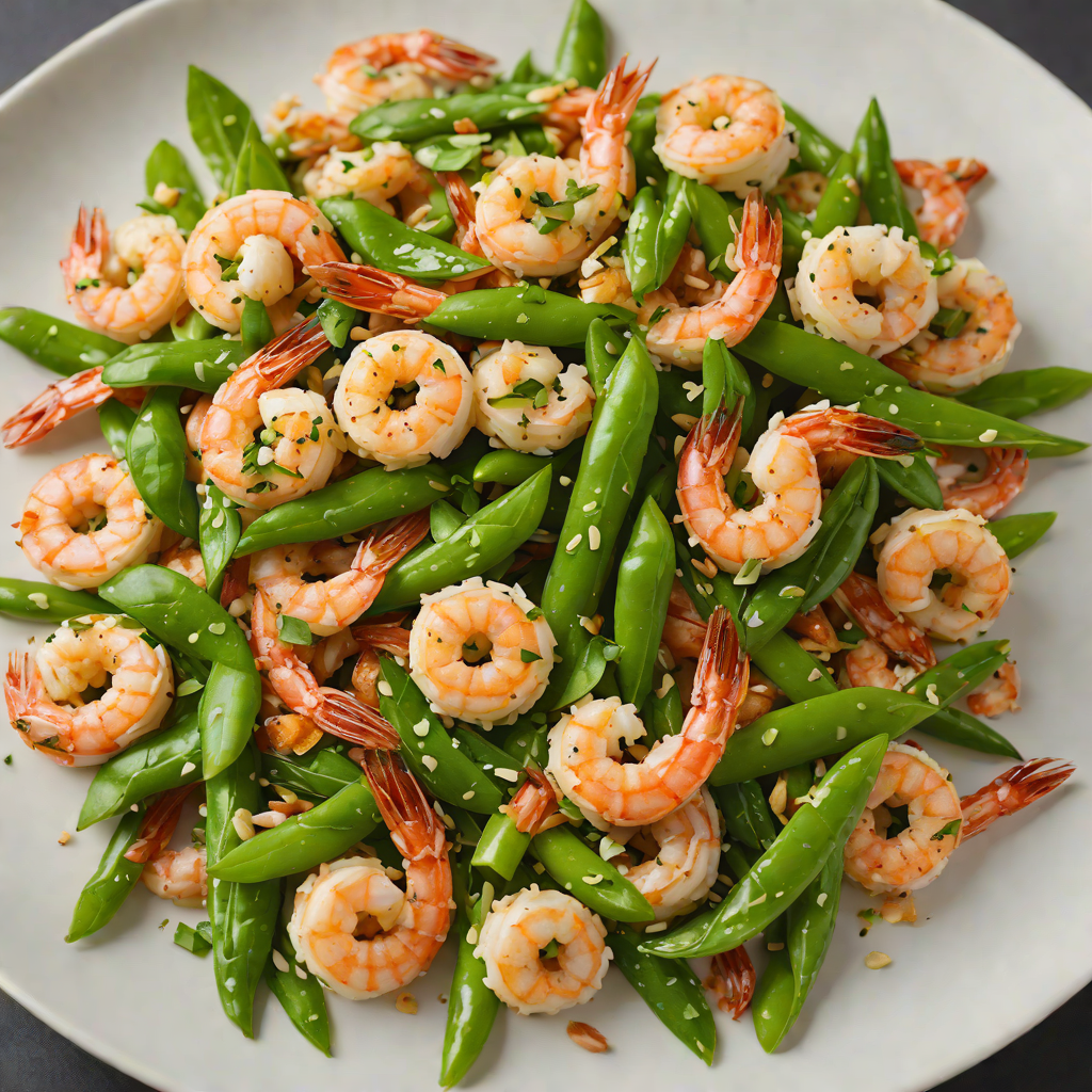 Basil and Garlic Shrimp Stir Fry with Snow Peas