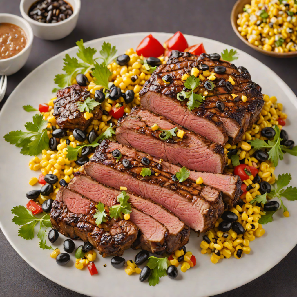 Grilled Cajun-Spiced Ribeye with Smoky Corn and Black Bean Salad