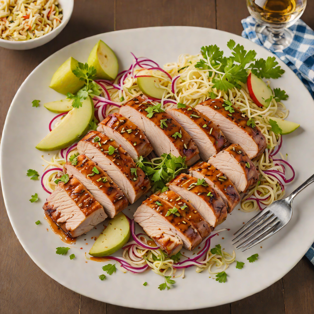 Honey-Dijon Glazed Pork Tenderloin with Apple Slaw