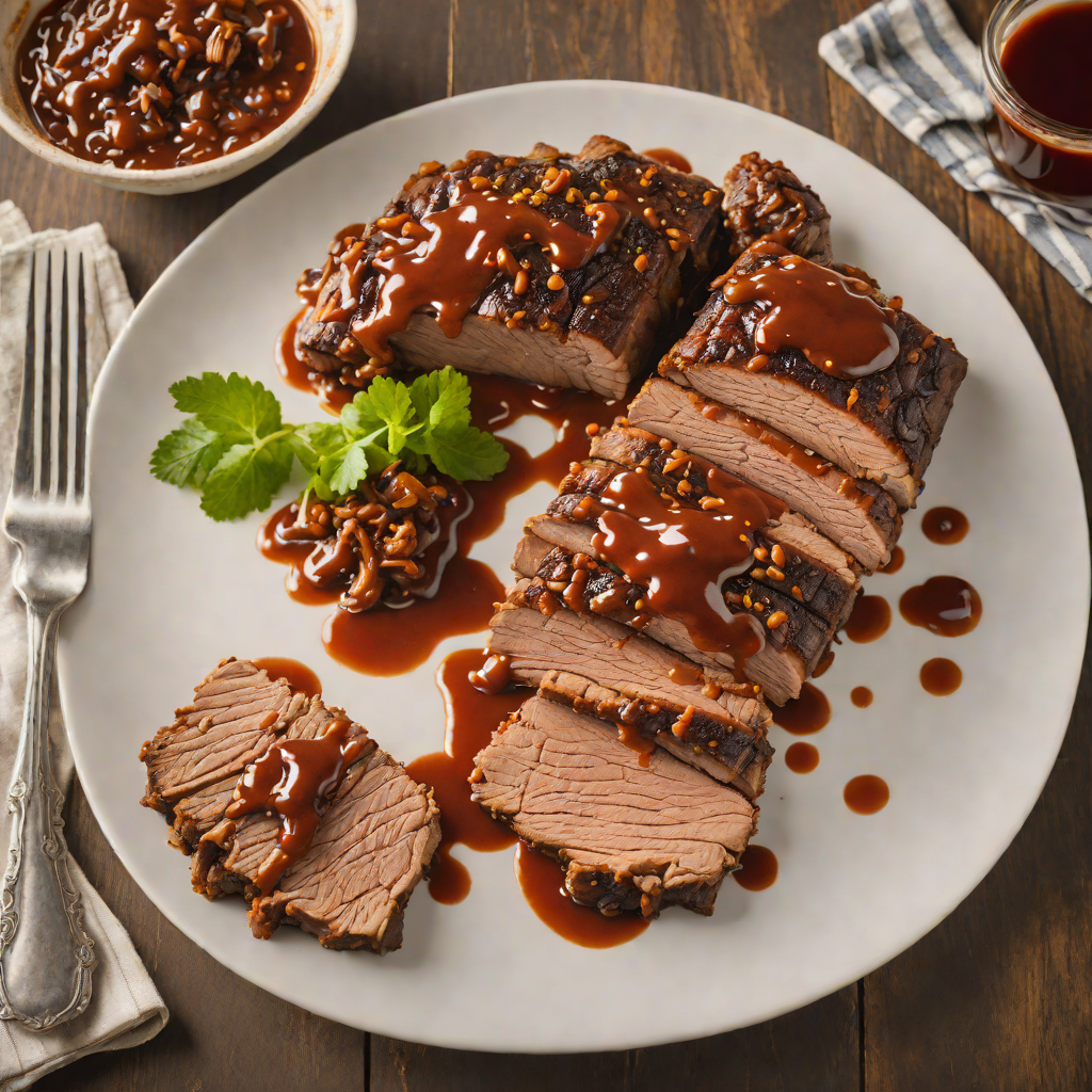 Slow-Cooked Beef Brisket with St. Louis BBQ Sauce