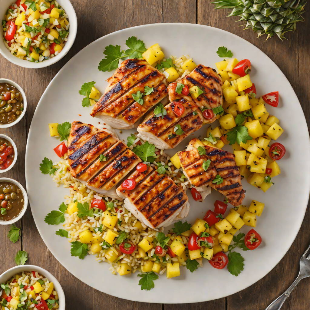 Caribbean Rum-Spiced Grilled Chicken with Pineapple Salsa