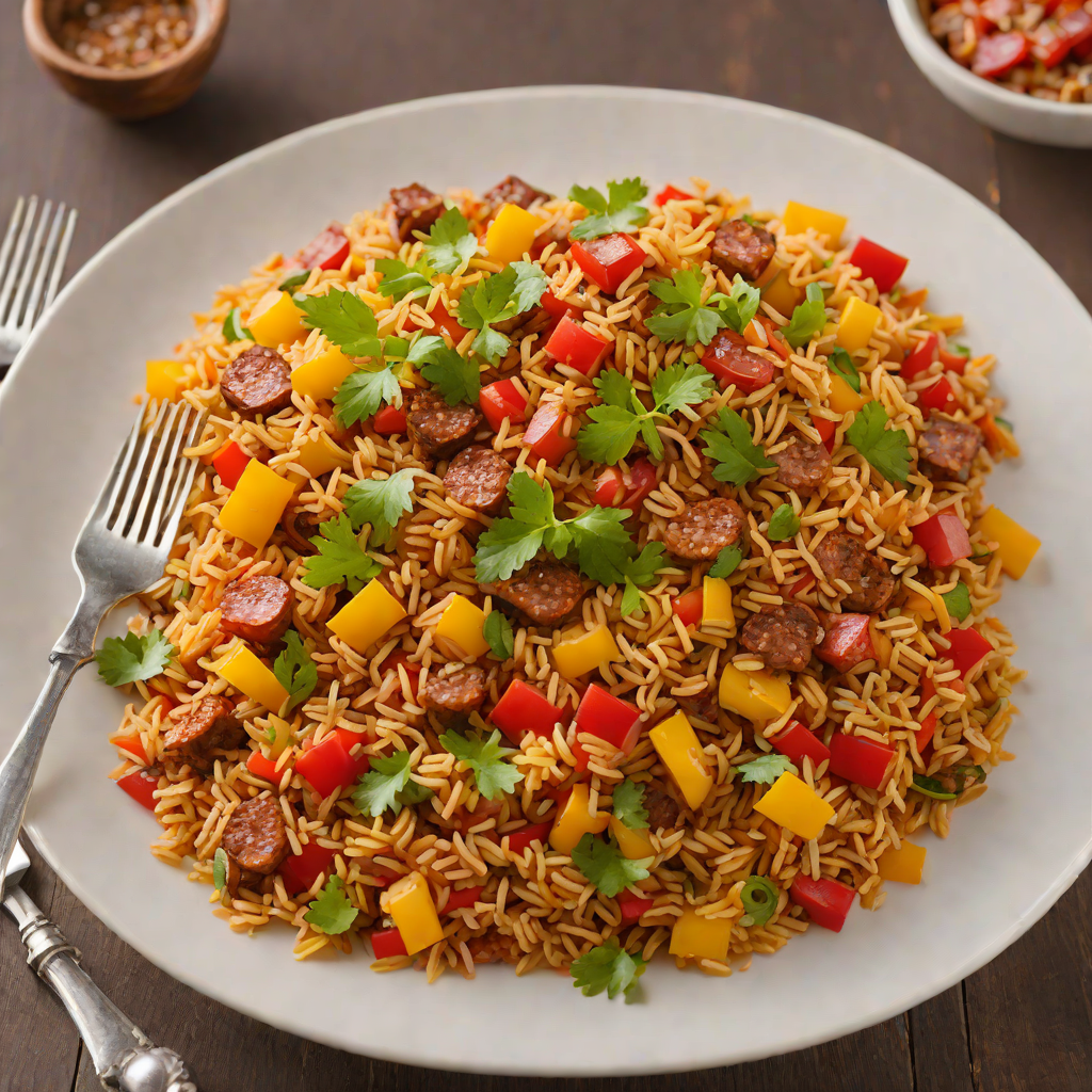 Sautéed Chorizo and Bell Pepper Spanish Rice