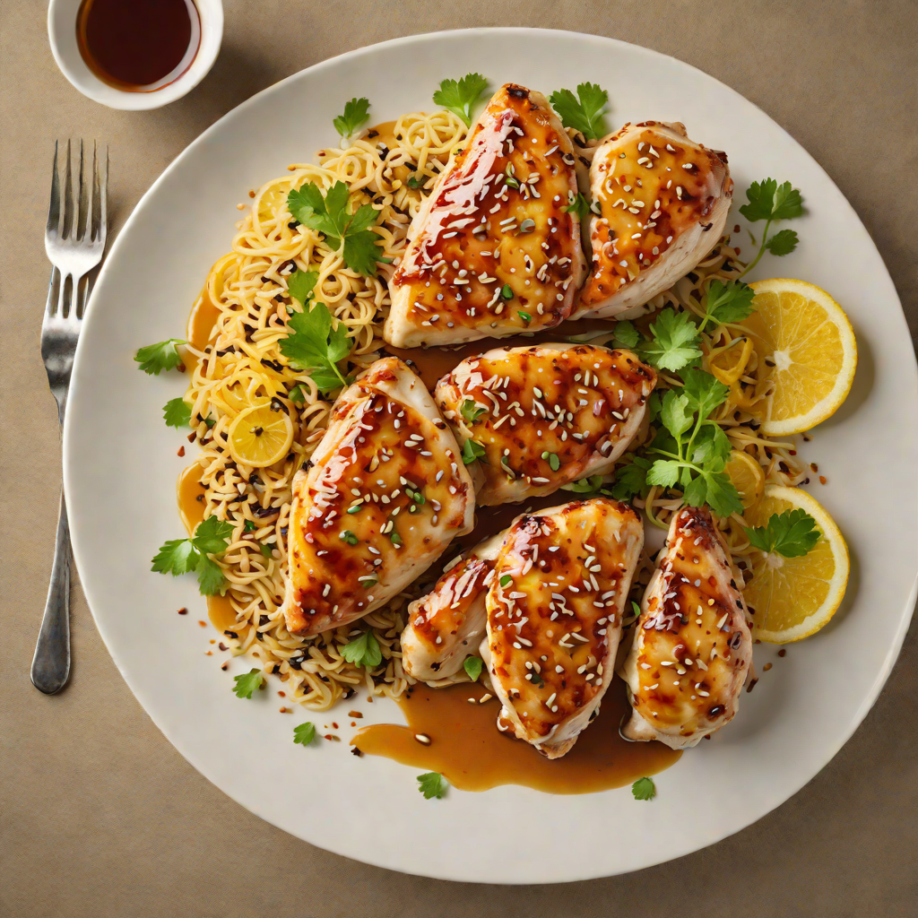 Pan-Seared Chicken with Honey-Lemon Glaze and Toasted Sesame
