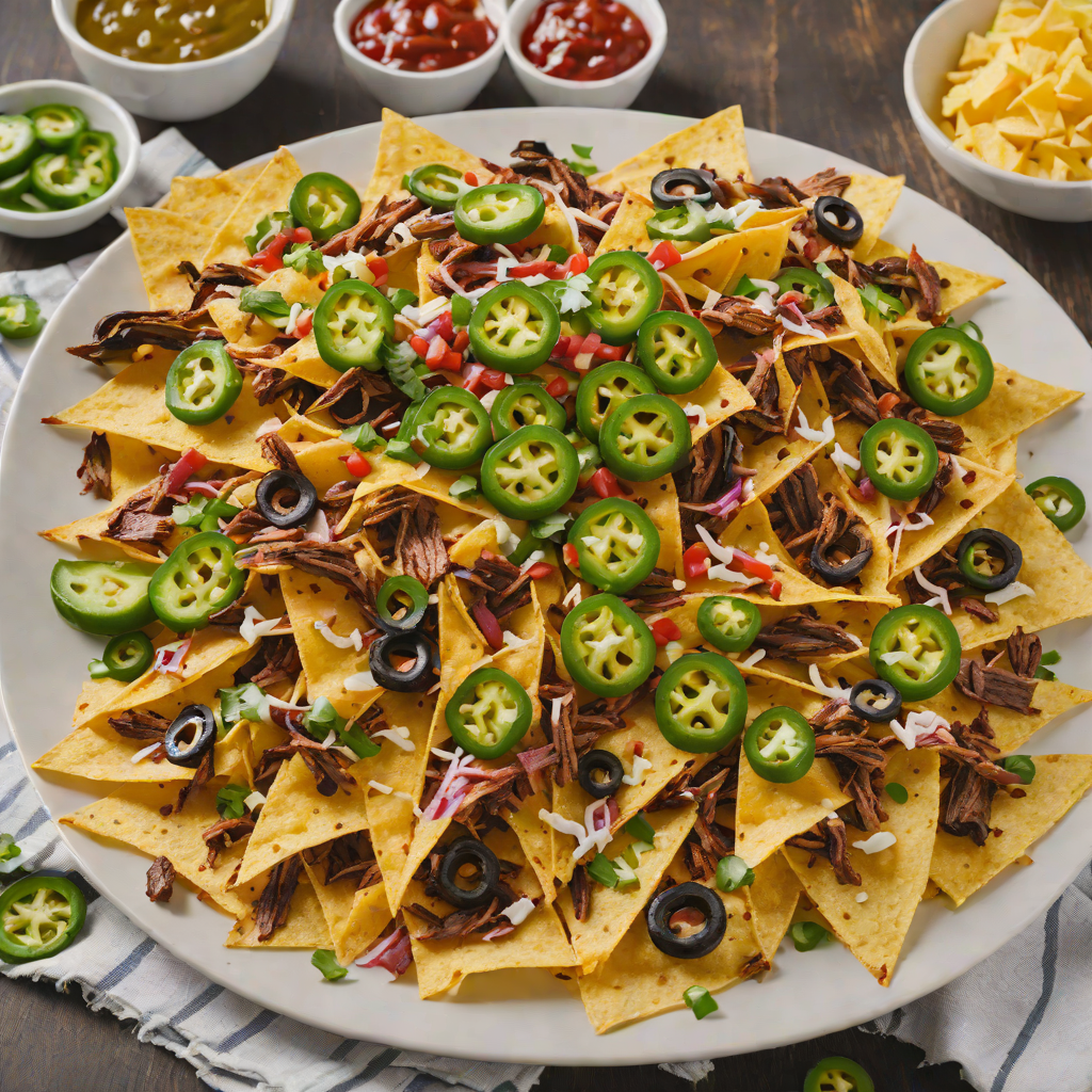 Slow-Smoked Brisket Nachos with Queso and Pickled Jalapeños
