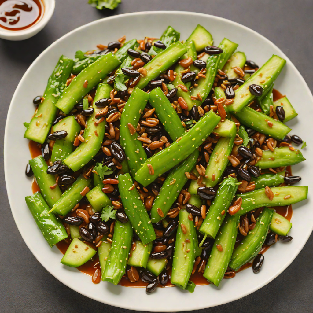 Stir-Fried Bitter Gourd with Garlic and Black Bean Sauce