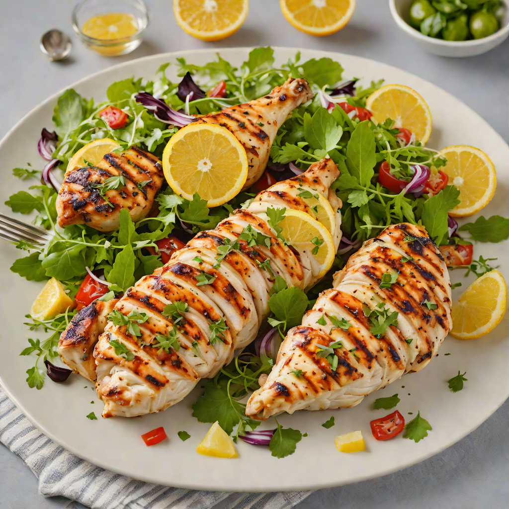 Citrus-Herb Marinated Grilled Chicken with Bitter Herb Salad