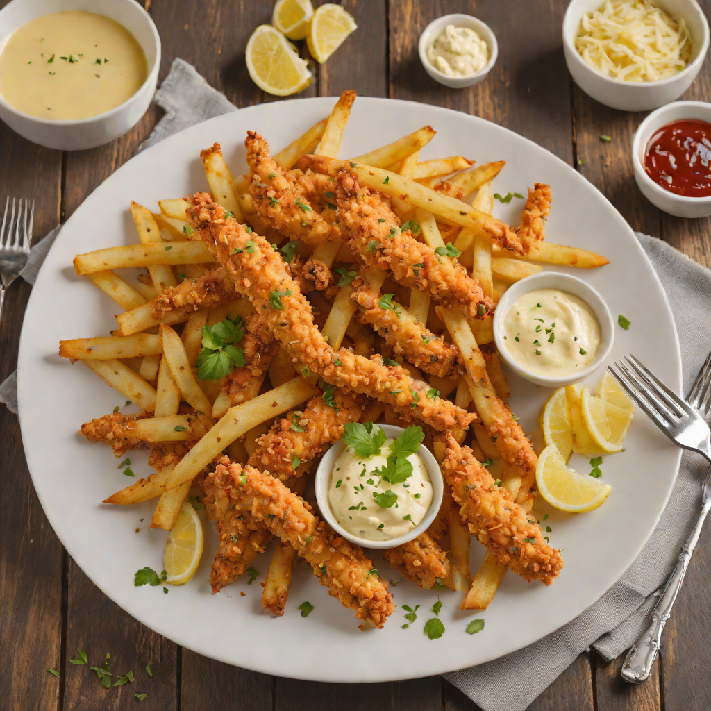 Oven-Baked Chicken Fries with Parmesan Potato Chip Crust