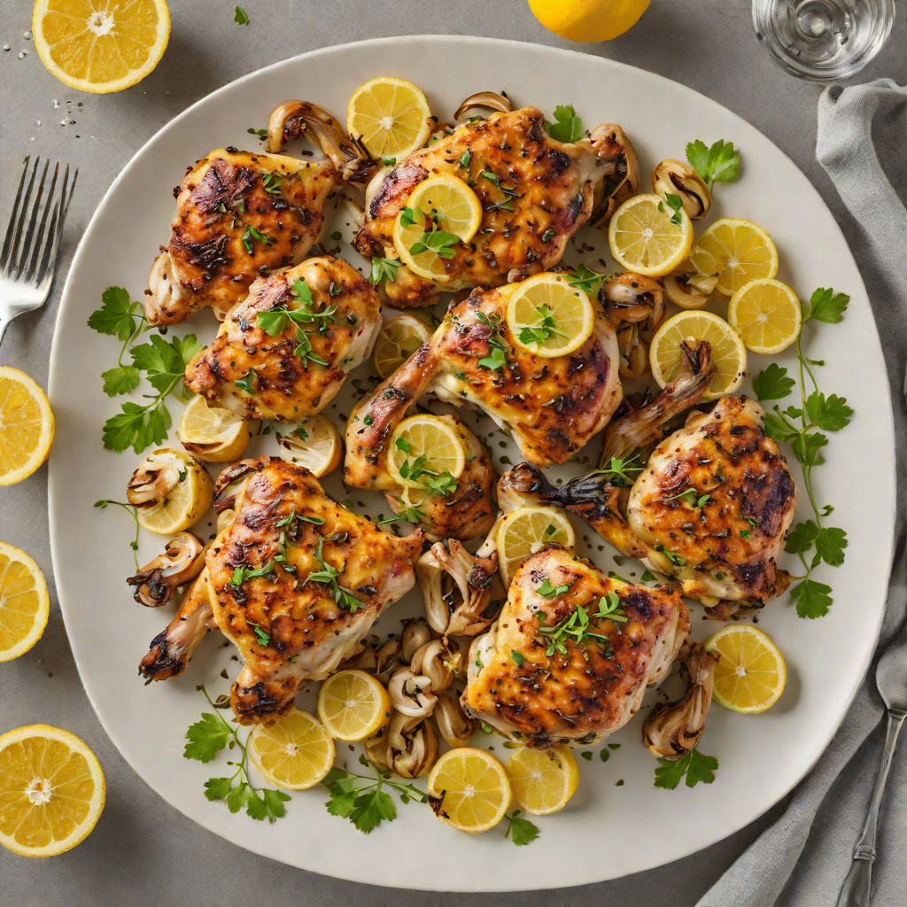 Baked Lemon-Pepper Chicken Thighs with Roasted Garlic