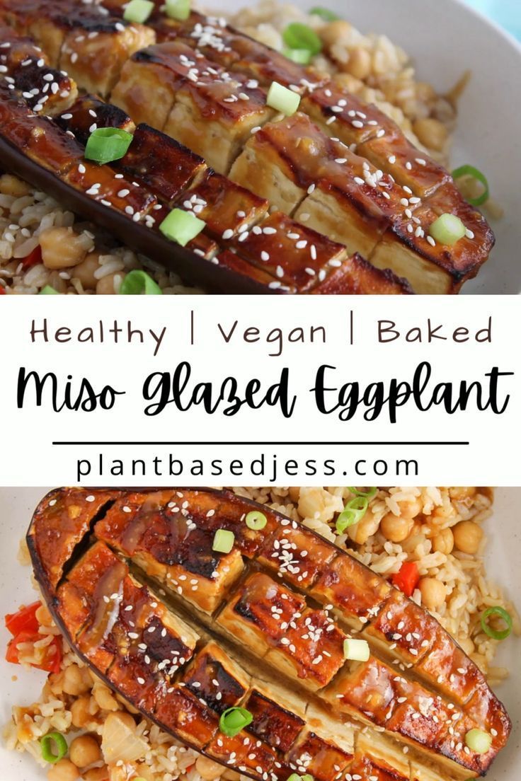 Baked Vegan Miso-Glazed Eggplant with Sesame and Scallions