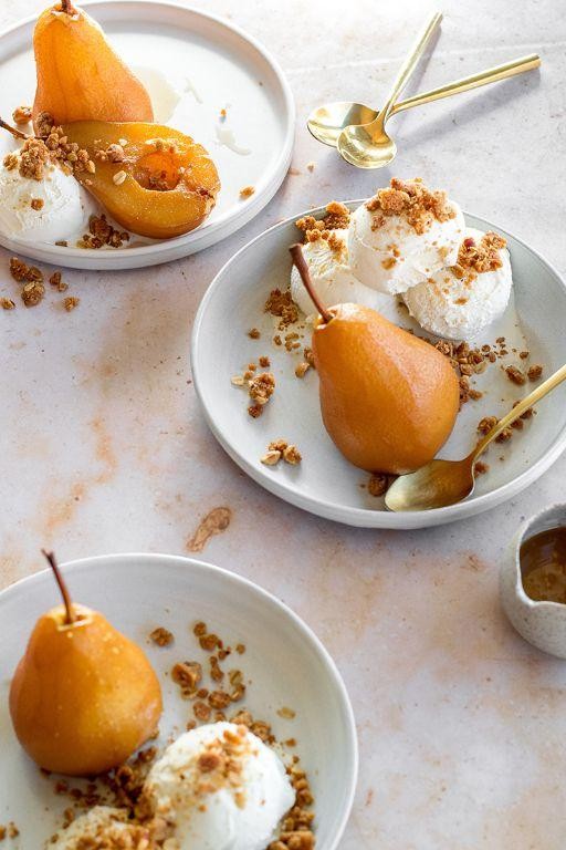 Spiced Chai-Infused Poached Pears with Mascarpone